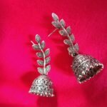 Light Silver Foliage Jhumkas