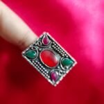 Tib Stone Adjustable Ring- Red