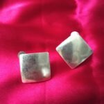 Silver Square Statement Metallic Studs