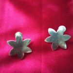 Silver Flower Statement Metallic Studs