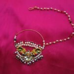 Heavy Peacock Nose Ring with Chain