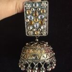Golden White Big Statement Jhumkas