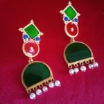 Green Red Statement Danglers