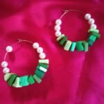 Beaded Sea Bone Hoops