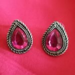 Pink Oxidised Statement Studs