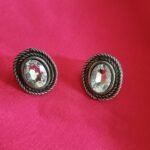 White Oxidised Statement Studs