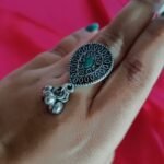 Delicate Silver Green Ring