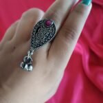 Delicate Silver Pink Ring