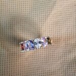 Anti Tarnish Multicolor Baguette Diamond Band