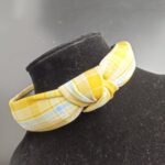 Check Pastels Knot Hair Band- Yellow