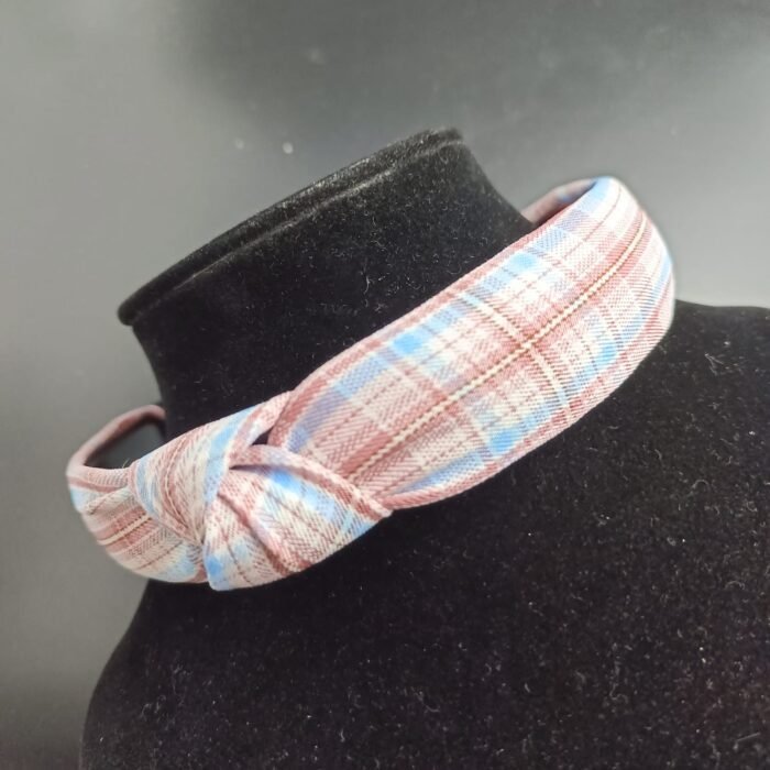 Check Pastels Knot Hair Band- Multi - Image 1