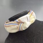 Check Pastels Knot Hair Band- Beige