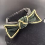 Premium Broad Velvet Bow Hair Band- Green
