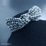 Premium Woolen Bow Broad Hair Band- Black