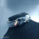 Butterfly Print Satin Knot Hair Band- Black