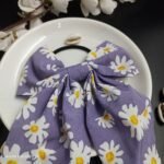 Bow Floral Statement Scrunchies- Purple