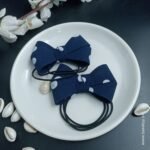 Premium Bow Fold Bands Polka Pair- Navy
