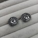 Dainty Peacock Oxi Silver Statement Studs