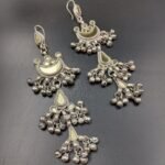 Real Glass Long Statement Danglers- Golden