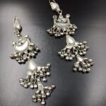 Real Glass Long Statement Danglers- White