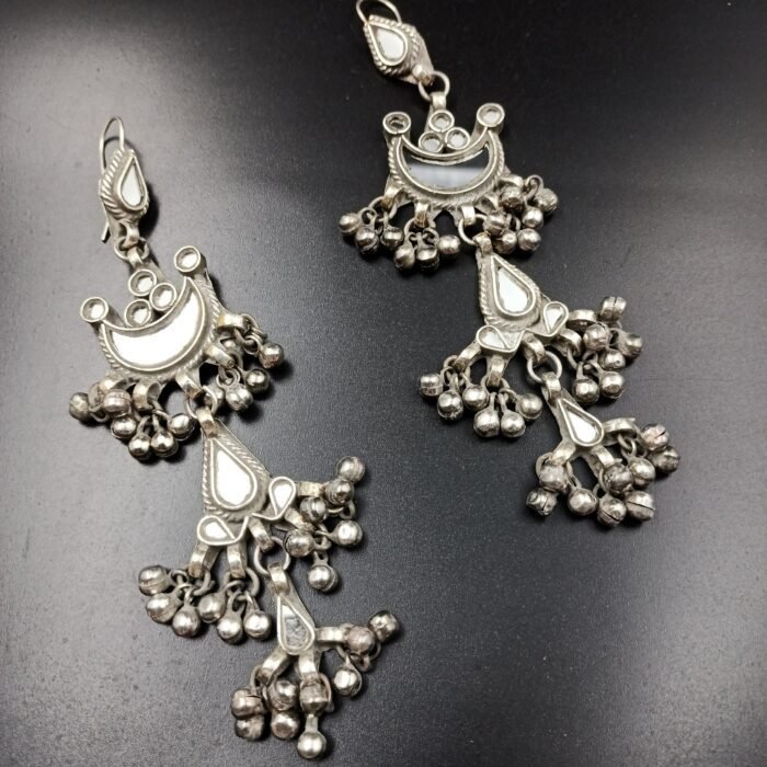 Real Glass Long Statement Danglers- White - Image 1