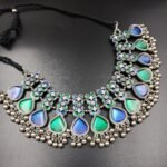 Blue Green Statement Choker