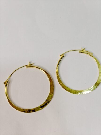 Anti Tarnish Hammered Hoops