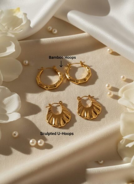 Demi Fine Bamboo + Sculpted U Hoop Combo